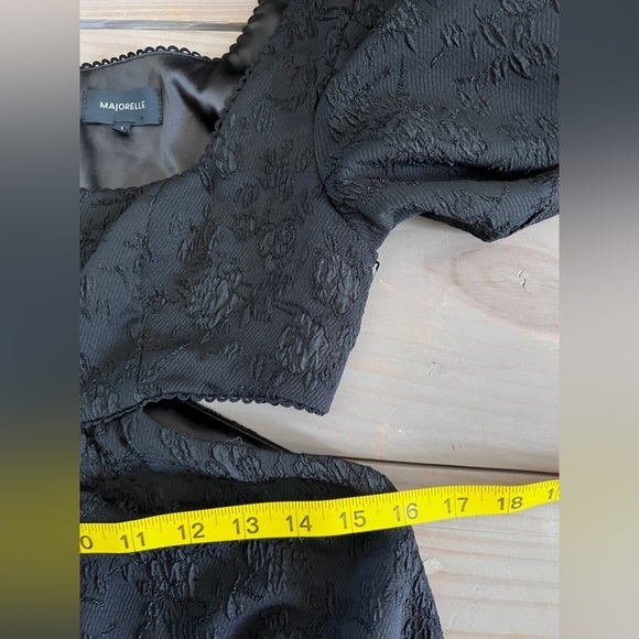 Majorelle Tillie Black mini dress with puffy sleeves and cut outs size small - Picture 15 of 16